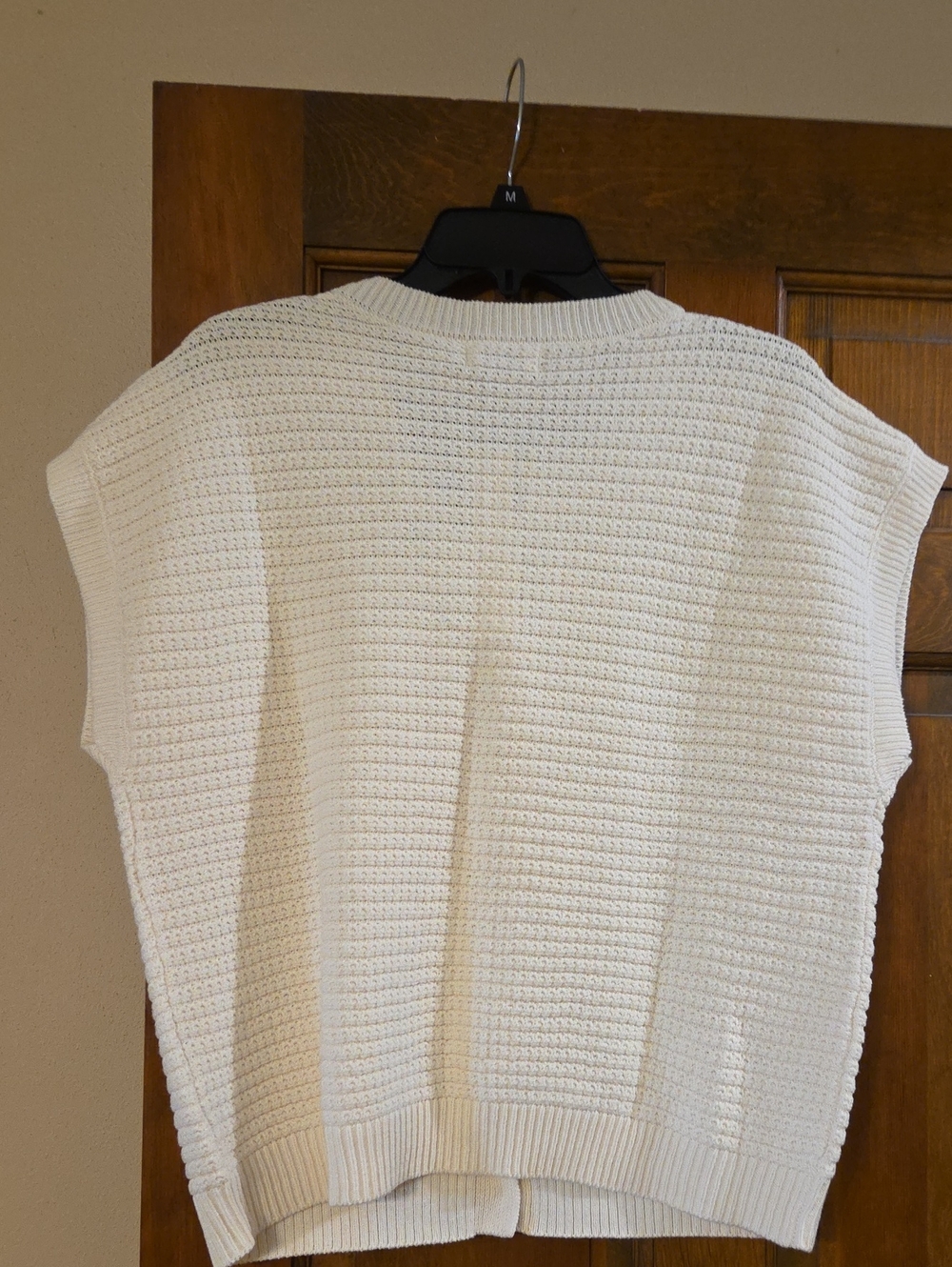 Classic Cream Knit Button-Front Women's Sweater - Picture 6 of 6